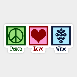 Peace Love Wine Sticker